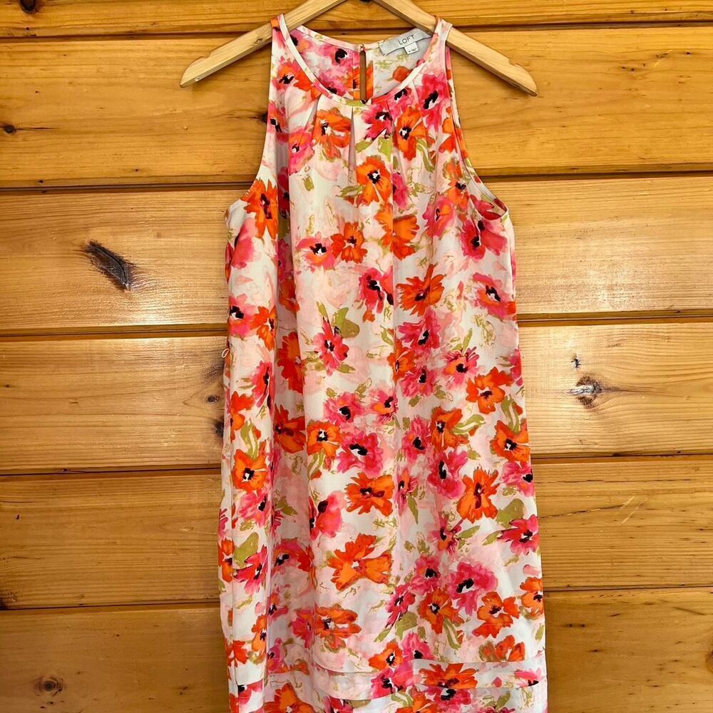 Loft Ann Taylor Women's Multi Color Sleeveless Dress 8